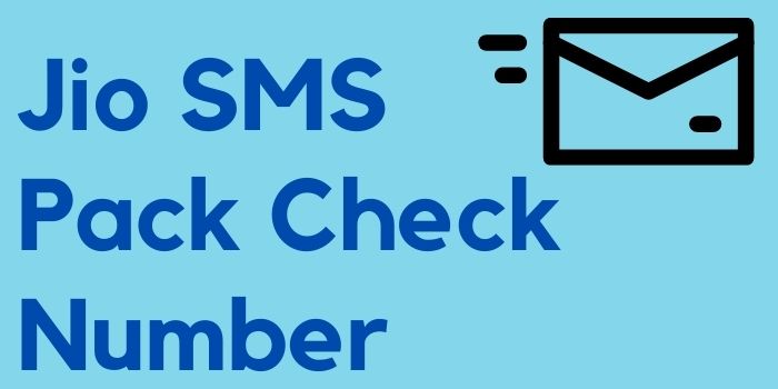 Jio SMS Pack Check Number